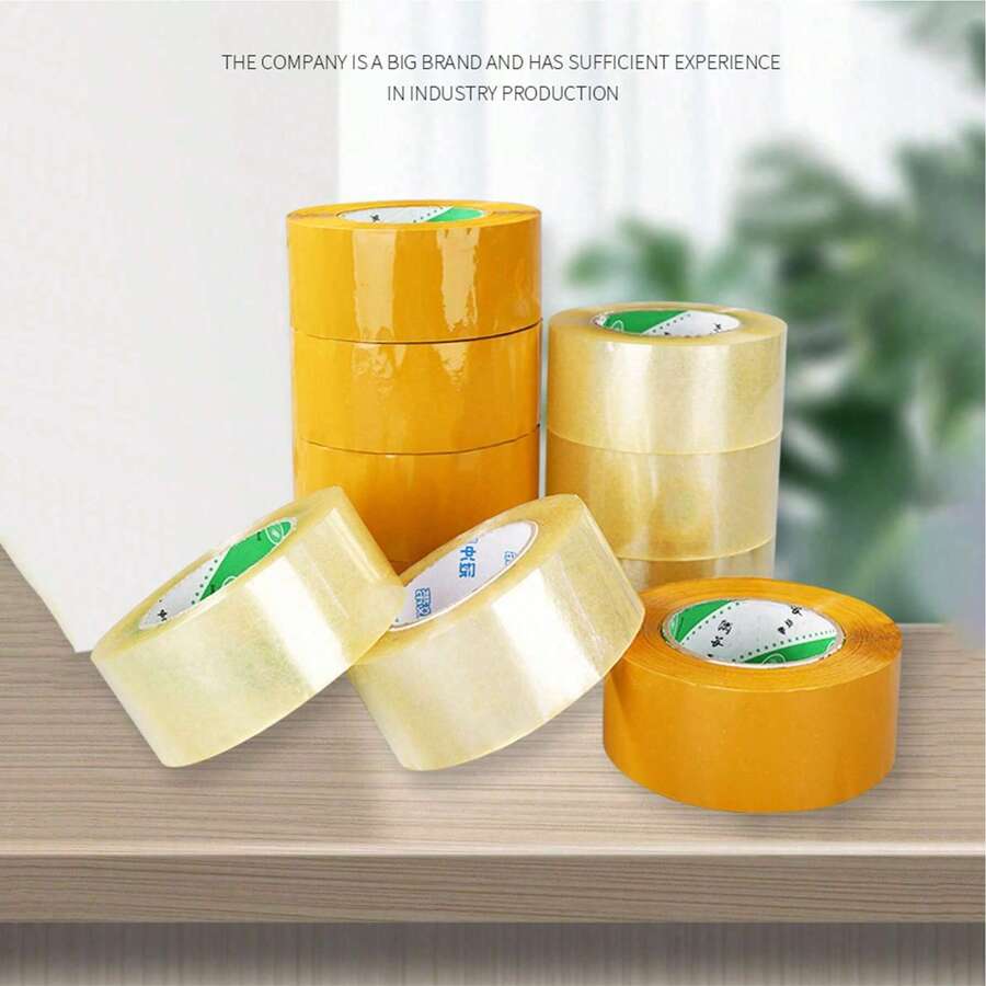 1 Rollo de Cinta de Embalaje Transparente - 1.8/2 Pulgadas de Ancho, Super Adhesiva, Resistente al Desgarro | Cinta de Envío de Uso Múltiple, Adecuada para Sellado de Cartones, Mudanzas, Logística, Oficina, Hogar, Escuela y Útiles Escolares - Multicolor - Ver 1