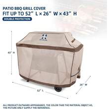 HAMLER Gill Covers Heavy Duty Waterproof BBQ Gas Grill Covers UV and Fade Resistant All Weather Universal Brown Charcoal Grill Cover for  Brinkmann Char Broil Nexgrill 52L x 26W x 43H Inch - BeigeMarrón - Ver 3