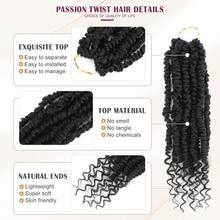 Passion Twist Crochet Hair, Pretwisted Passion Crochet Hair 8/10/12/14 Inch, Passion Twist Crochet Hair 1/8 Packs Prelooped Passion Twist Hair, Short Pre Looped Crochet Hair - Multicolor - View 3