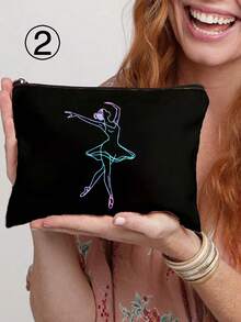 Elegante bolsa de aseo para mujer con estampado degradado de ballet, bolsa de almacenamiento de maquillaje portátil, accesorio de viaje de moda, bolsa de cosméticos con cremallera, adecuada para vacaciones, hoteles, oficinas, baños y otras ocasiones. Regalo para amigas, hermanas, regalo de Año Nuevo, regalo de Ramadán, regalo del Día de San Valentín, regalo de cumpleaños, recuerdos de boda, obsequios para damas de honor. - Multicolor - Ver 12