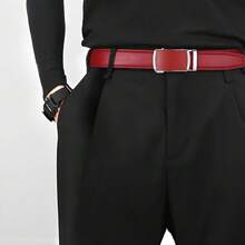 Men's Belt, Ratchet Dress Casual Belt With Adjustable Automatic Buckle Trim To Fit,36inch-40inchWaistAdjustable,Red-01 - 紅色-01 - 查看 4