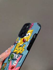 1pc Creative Spongebob Squarepants Octopus Graphic Striped Protective Phone Case, Suitable Compatible With Samsung/Apple 17/16/15/14/13/12/11 Pro Max/12 Pro/14 Plus And Other Models - Multicolor - View 6