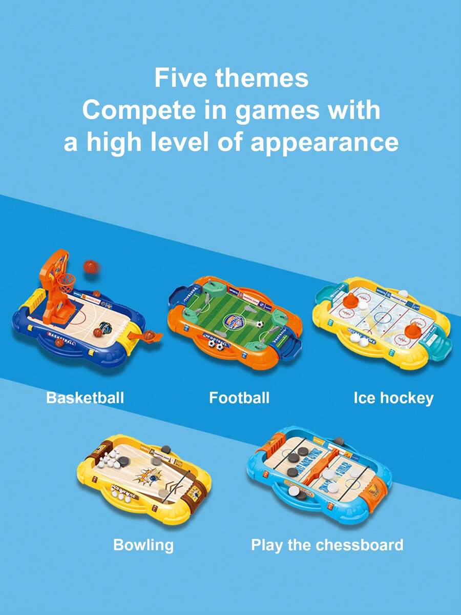 Children's Fun Tabletop Interactive Mini-Games - 5 Types Of Balls And Footballs That Can Rotate. Stress-Relieving Two-Player Interactive Toys Set. - Multicolor - View 1