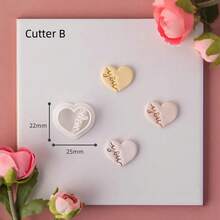 1/6Pcs, Valentine Polymer Clay Cutters Heart With Love/Xoxo/You Words (22-25mm) – Easy To Use Craft Tools For Valentine Jewelry Making, DIY Earrings Charms & Handmade Romantic Gifts, Adorable Valentine's Day Polymer Clay Supplies - White - View 7