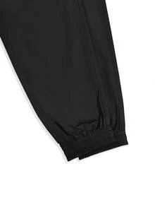 2026 New Men's Black Cargo Pants, Couple's Tactical Style Multi-Pocket Slim Fit Ankle-Tied Cargo Pants, Streetwear Slim Fit Everyday Versatile Cargo Pants, Suitable Gift For Husband/Boyfriend - Black - View 6