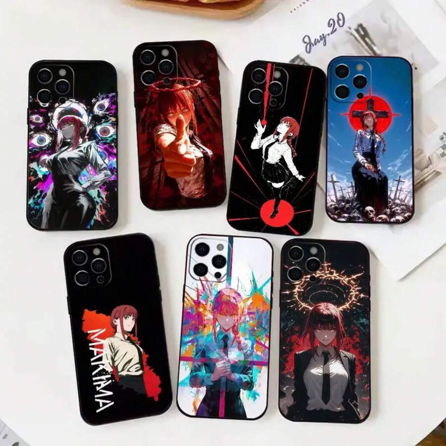 ChainsawS Man Makima Anime Phone Case Compatible With  17, 16, 15, 14, 13, 12, 11 Plus, Pro Max, Others Soft Black Cover, Cover Compatible With  17 Pro Case,  17 Pro Max Case,  17 Case,  16 Pro Case - Z2 - View 1