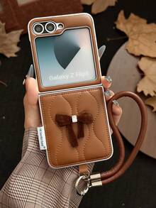 1pc Lightweight Padded Jacket, Khaki Color, Cartoon Embroidery, Handheld Style, Butterfly Collar, Plush, Cute, Thin, Portable, Shock-Resistant, Anti-Slip, Smart Phone Case, Foldable Phone Case Compatible With Galaxy Z Fold 7, Galaxy Z Fold 6, Galaxy Z Fold 5, Galaxy Z Flip7, Galaxy Z Flip7 FE, Galaxy Z Flip6, Galaxy Z Flip5 - Multicolor - View 28