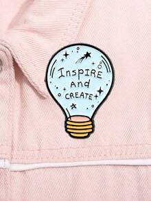 1PC Cute Cartoon Light Bulb Shaped Enamel Pin Brooch Lapel Pins Badge On Backpack Clothing Accessories Inspirational Jewelry Gifts - Nhiều màu - Xem 3