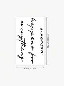 1 Piece Of Herbal Sexy Back Art Phrase Decorative Temporary Tattoo Sticker, Suitable For The Back, Legs, Arms And Other Parts, Ideal For Fashion-Conscious People To Use On Valentine's Day. It Can Last For 1-2 Weeks. - Black - View 2