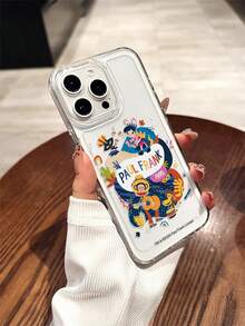 Officially Licensed Paul Frank Transparent Space Case Phone Case, Full Body Shockproof Protection With Camera Cover, Guitar Monkey, Rabbit, Cat, Giraffe, Letter Pattern, New Design Compatible With Iphone 13/14/15/16/17 Pro Max - Multicolor - View 4