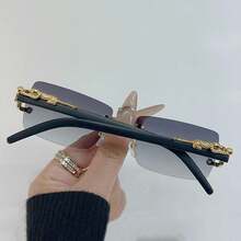 1pc Rimless Edge Eyeglasses, Fashionable Unisex Eyewear - Multicolor - View 4