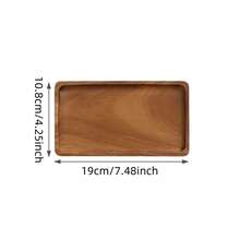 1/2 Piezas Bandeja de madera de acacia multifuncional: para alimentos, bebidas, baño y decoración del hogar - Eleva tu vida diaria con elegancia natural - Color de la madera - Ver 12