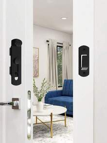 一套可翻转滑动谷仓门锁 - 180°翻转滑动门闩，不锈钢谷仓门锁，适用于车库、浴室、宠物门和窗户，不锈钢门栓，不锈钢门闩，家用门栓门闩，简易浴室门闩防盗门闩 - 彩色 - 查看 5