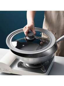 1pc Universal Pot Lid, Suitable For Various Cookware, Featuring Heat-Resistant Silicone Rim And Tempered Glass, Fits 6", 7", 8", 9.5", 10.5", 11" Diameter Pots - Multicolor - View 4