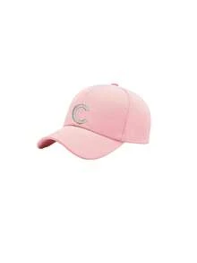 1 pieza Gorra de béisbol con patrón de letras A-Z, unisex, casual, versátil, transpirable y con protección solar, adecuada para uso diario, moda versátil, se puede usar como sombrero de sol para vacaciones/regalo de Navidad, verano, playa, vacaciones, viaje - Rosa - Ver 10
