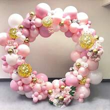 106PCS Pink And Gold Balloon Garland Pastal Pink White Gold Confetti Balloons For Birthday Shower Wedding Bridal Shower Party Decorations - 彩色 - 查看 4