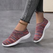 Giày thể thao nữ dệt kim co giãn, kiểu dáng tối giản, đa năng, nhẹ nhàng, thoải mái, đế mềm mại, thoáng khí, chống trơn trượt. - Màu sắc - Xem 8