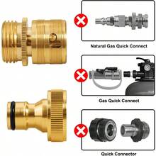 Manguera de jardín de conexión rápida latón macizo de 3 4 pulgadas rosca externa GHT de fácil conexión manguera de agua sin fugas conector rápido macho y adaptadores de producto hembra 2 - 2 juegos - Ver 5