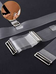 Women's Transparent Adjustable Bra Strap Set, Sexy Lingerie Backless Strap Set, Elastic & Comfortable, Suitable For Various Underwear - Multicolor - View 3