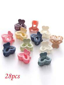 10/28/50 buc cleme de păr în formă de inimă, culori aleatorii, accesorii de păr la modă pentru fete, purtare zilnică