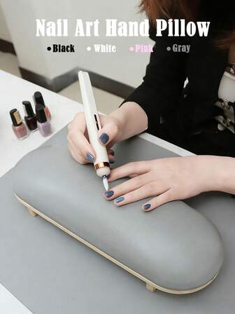 1pc Comfortable Manicure Hand Cushion, Leather Desktop Hand Pillow, Suitable For Nail Salons, Nail Care, Odorless Nail Care Accessory, Suitable For Salon Or Home Use, Comfortable Nail Care | Fashionable Manicure Pillow | Gold Base, Nail Art Accessory