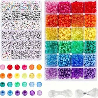 200pcs/2000pcs Acrylic Small Horse Beads, Bucket Beads DIY Kit For Bracelets, Necklaces, Earrings, Keychains, Phone Straps, Party Favors, Birthday Gifts, Jewelry Making, Crafts, Clothing, Hair Accessories, Shoes Decoration