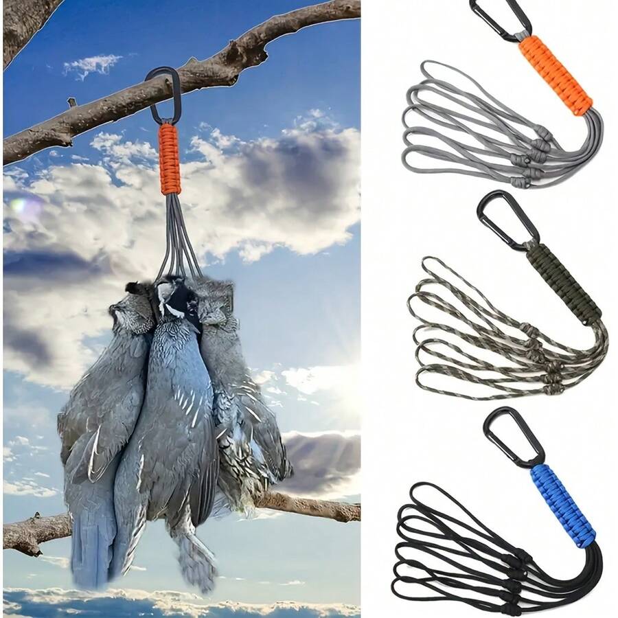 6pcs Duck Carrying Strap Rings, Hanging Waterfowl Game/Bird/Duck Call, Lightweight Neck Strap Duck Holder, Suitable For Transporting Small Game, Poultry Hunting Accessories, Rope Woven Duck Waist Belt Tool For Bird Hunting
