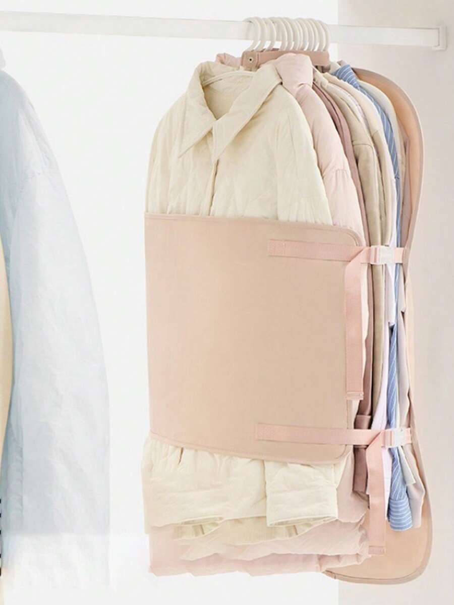 1件可折叠衣物防尘罩，衣柜压缩板，适用于羽绒服和外套的织物压缩收纳板 - 彩色 - 查看 1