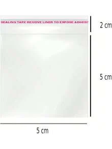 EstiloVMINGO - 100 Bolsas De Celofan Transparente Con Adhesivo Boutique Regalo Dulces Galleta Empaque Postal (10X19 Cm)VersióN Mejorada - 5x5 centímetros - Ver 5