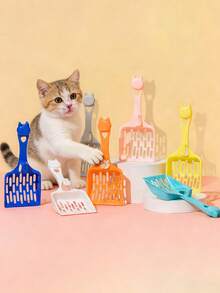 Long Handle Cat Litter Scoop, Litter Box Cleaning Tool, Cat Poop Scooper - Multicolor - View 10