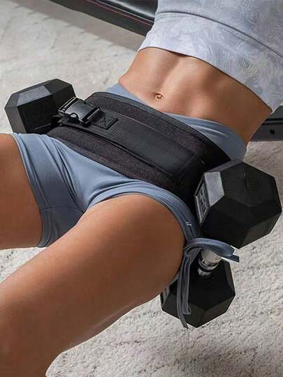 1pc Black Booty Lifter Waist Belt, Dumbbell Butt Lifting Portable Weighted Training Belt, Comfortable Resistance Training Assistance Belt For Men & Women