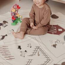 Alfombra para gatear para bebés, tapete de lona suave para niños pequeños, alfombra redonda portátil plegable antideslizante para niños, dormitorio, sala de juegos - Multicolor - Ver 7