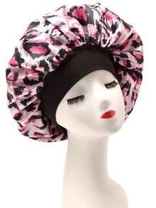1 Stück Leoparden-Muster Satin Seide Schlafhaube, weiche modische Kopfbedeckung zum Schlafen & für tägliche Haarpflege Schlafmütze - Mehrfarbiger Leopardenprint - Übersicht 9