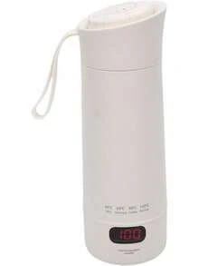 Hervidor eléctrico de viaje, pequeño calentador de agua de 400 ml con 4 ajustes de temperatura, pantalla digital, cepillo de limpieza, taza térmica portátil para coche - 1 - Ver 9