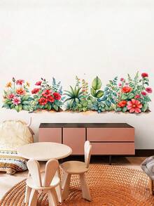 Vibrant Floral & Greenery Peel And Stick Wallpaper, Waterproof PVC Home Decor Sticker, Can Be Used As Gift For Friends Or For Wall, Room, Window Decoration To Refresh Your Home - Multicolor - View 1