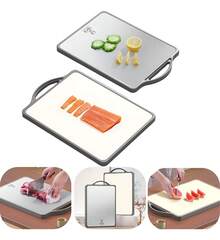 TendenciaTabla De Cocina Aceros Inoxidables Antibacteriano Dos Caras Geométrico PlateadoCalidad premium - 1 - Ver 2