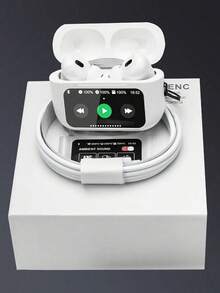 New Wireless Bluetooth Earphones With Smart Touch Control, Noise Cancellation, Multi-Functions And Extra-Long Battery Life - White - View 1