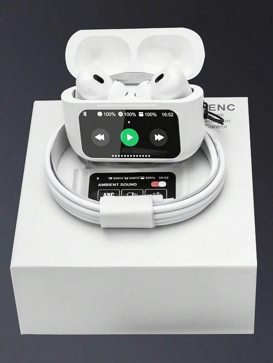 New Wireless Bluetooth Earphones With Smart Touch Control, Noise Cancellation, Multi-Functions And Extra-Long Battery Life - White - View 1