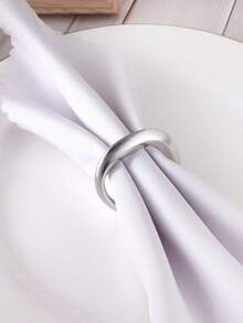1/6pcs Minimalist Asymmetrical Metal Napkin Rings, Suitable For Wedding, Holiday Party, Dining Table Decor, Banquet Napkin Holder, Valentine's Day, Easter, Thanksgiving Napkin Rings - Multicolor - View 6