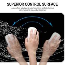 E T EASYTAO Alfombrilla para Ratón XXL Profesional 800 * 300 * 3 mm Mousepad de Escritorio Grande Impermeable y Antideslizante para Gamer Empleado Ordenador PC Laptop(Ondulada) - Ondulada - Ver 3
