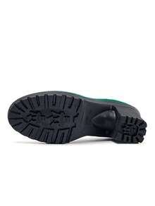 【女士经典纯绿色高跟鞋 - 圆头设计 - 尺码 36-43 - 优质天鹅绒材质，光滑舒适 - 黑色高跟鞋，纯色粗跟套脚鞋 - 超高跟设计，时尚优雅 - 优质材料，不易滑脱 - 粗跟套脚鞋 - 时尚百搭】 - 綠色 - 查看 5