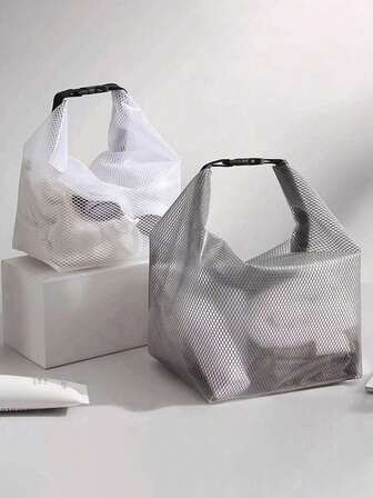 กระเป๋าตาข่ายอาบน้ำ, กระเป๋าเครื่องสำอางกันน้ำสำหรับผู้หญิง, กระเป๋าเครื่องสำอางพลาสติกพร้อมสายคล้องและหูหิ้ว, พกพาสะดวก