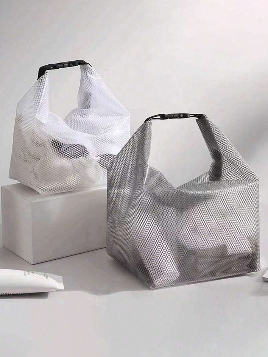 Mesh Shower Bag, Women's Waterproof Travel Cosmetic Bag, Plastic Makeup Bag With Strap And Handle, Portable - Multicolor - View 1