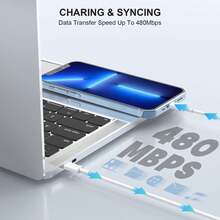 30W快速充电器适配器 + 2米高效数据传输充电线，兼容 14/13/12/11/XS/XR及系列，墙式充电器套装 - 白色 - 查看 6