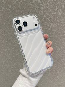 Creative Transparent Water Wave Pattern Anti-Fall Anti-Slip Anti-Fingerprint Lens Protection Minimalist & Fashionable Phone Case Compatible With IPhone 16/13/17 Pro Max/17/17 Pro, Transparent Phone Case, Personalized Phone Case - Clear - View 3