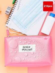 1-280pcs Customized Name Label Stickers, Suitable For Small Businesses, Summer Camps, Gym Bags, Office Supplies, Product Packaging, Transparent And White Paper Options, Tear-Resistant, No Residue Adhesive, Suitable For Entrepreneurs, Teachers, Families, Custom Name Stickers For Back-To-School Organization And Branding,Wallpaper Stickers Wall - Rose Red - View 31