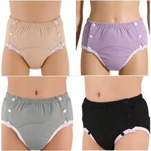 4pcs Set (3pcs Reusable Cloth Diapers + 1pc Wet Wipe Bag), Unisex, Adjustable, Washable, Suitable For Incontinence Use By Elderly, Disabled, Postpartum