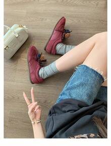 Women Canvas Shoes - Burgundy - View 8