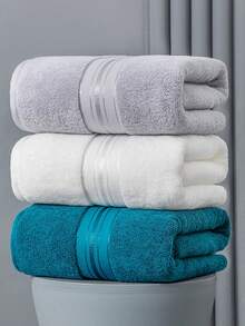 86*160厘米大号轻薄浴巾，浅灰色，简约拼接设计，男女老少皆宜。非常适合游泳、沐浴、裹身或洗脸。浴室装饰 - 淺灰色 - 查看 9