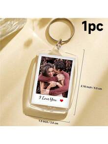Custom 1pc/3pcs/5pcs Photo And Text Keychain, Personalized Acrylic Keychain, Custom Couple Keychain, Photo Key Ring, Valentine's Day, Birthday's Gift, Anniversaries, Couples Gift, Colorful, Cute, Adorable, Funny, Kawaii, Y2K, Stylish, Unisex, Casual, Custom, Personalized, Unique, Customized, Ideal Gifts For Him, Ideal Gifts For Her, Her, Boyfriend, Girlfriend, Family, Friends, Delicate Romance,For Office,For School,For Classroom,For Teacher Gifts,For University,For Colleague,For Dorm Rooms - Picture Keychain - View 14